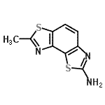 structure of CAS# 10023-31-1, 7-Methyl[1,3]Thiazolo[5,4-e][1,3]Benzothiazol-2-Amine;7-methylbenzo[1,2-d:3,4-d']bis(thiazole)-2-amine;7-Methyl-benzo[1,2-d;3,4-d']bisthiazol-2-ylamine;ZINC02455290