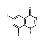 结构式 CAS# 100540-61-2, 6,8-二碘-4(1H)-喹唑啉酮