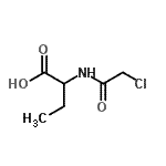 structure of CAS# 101072-54-2, 2-[(Chloroacetyl)Amino]Butanoic Acid;2-[(Chloroacetyl)amino]butanoic acid #;CHLOROACETYL-DL-2-AMINO-N-BUTYRIC ACID;N-Chloroacetyl-DL-2-aminobutyric Acid