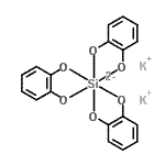 结构式 CAS# 101519-13-5, 二钾三[1,2-苯二酚(2-)-kappa<sup>2</sup>O<sup>1</sup>,O<sup>2</sup>]硅酸盐(2-)