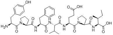 结构式 CAS# 102029-74-3, L-酪氨酰-L-脯氨酰-L-苯丙氨酰-L-缬氨酰-L-alpha-谷氨酰-L-脯氨酰-L-异亮氨酸