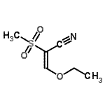 structure of CAS# 104007-26-3, (2E)-3-Ethoxy-2-(Methylsulfonyl)Acrylonitrile;(2E)-3-ethoxy-2-(methylsulfonyl)prop-2-enenitrile;(2E)-3-Ethoxy-2-(methylsulphonyl)prop-2-enenitrile;(E)-3-Ethoxy-2-(methylsulfonyl)acrylonitrile