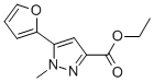 structure of CAS# 104296-35-7, 5-(2-Furanyl)-1-Methyl-1H-Pyrazole-3-carboxylic Acid Ethyl Ester;Ethyl 5-(2-Furyl)-1-Methyl-1H-Pyrazole-3-Carboxylate 97%;ETHYL 5-(2-FURYL)-1-METHYL-1H-PYRAZOLE-3-CARBOXYLATE