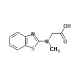 structure of CAS# 104344-92-5, N-1,3-Benzothiazol-2-Yl-N-Methylglycine;2-(benzo[d]thiazol-2-yl(methyl)amino)acetic acid;2-[1,3-benzothiazol-2-yl(methyl)amino]acetic acid;MFCD09729971