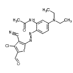 CAS 登录号：104366-25-8， N-{2-[(4-氯-3-氰基-5-甲酰基-2-噻吩基)偶氮]-5-(二乙基氨基)苯基}乙酰胺