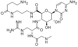 CAS#: 104840-34-8， (2S,3S,4S,5R,6R)-N-[3-(4-Aminobutylamino)Propyl]-6-(4-Amino-2-Oxopyrimidin-1-Yl)-3-[[(2R)-3-(Diaminomethylideneamino)-2-[(2-Methylaminoacetyl)Amino]Propanoyl]Amino]-4,5-Dihydroxyoxane-2-Carboxamide