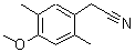 structure of CAS# 105909-12-4, (4-Methoxy-2,5-Dimethylphenyl)Acetonitrile;(4-Methoxy-2,5-dimethylphenyl)acetonitrile #;2-(4-methoxy-2,5-dimethylphenyl)acetonitrile;2-(4-methoxy-2,5-dimethylphenyl)ethanenitrile