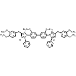 structure of CAS# 106629-90-7, 2,2'-(3,3'-Dimethoxy-4,4'-Biphenyldiyl)Bis[5-(3,4-Dimethoxybenzyl)-3-Phenyl-2H-Tetrazol-3-Ium] Dichloride;3,3'-(3,3<wbr>'-Dimetho<wbr>xy-4,4'-d<wbr>iphenylen<wbr>e)bis(2-p<wbr>henyl-5-v<wbr>eratrylte<wbr>trazolium<wbr> Chloride)