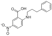 structure of CAS# 107254-86-4, 5-Nitro-2-[(3-Phenylpropyl)Amino]-Benzoic Acid;Kbiogr_000715;Benzoic Acid, 5-Nitro-2-((3-Phenylpropyl)Amino)-;(Nppb)
