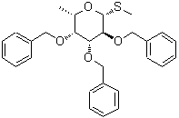 结构式 CAS# 107802-80-2, 甲基 2,3,4-三-O-苄基-6-脱氧-1-硫代-beta-L-吡喃半乳糖苷