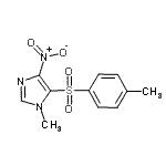 structure of CAS# 108375-63-9, 1-Methyl-5-[(4-Methylphenyl)Sulfonyl]-4-Nitro-1H-Imidazole;1-methyl-5-(4-methylphenyl)sulfonyl-4-nitroimidazole;1-methyl-5-(4-methylphenyl)sulfonyl-4-nitro-imidazole;1-Methyl-5-(4-methylphenylsulfonyl)-4-nitro-1H-imidazole
