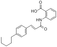 结构式 CAS# 110683-10-8, 2-[3-(4-戊基苯基)丙-2-烯酰氨基]苯甲酸