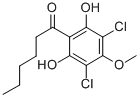 structure of CAS# 111050-72-7, 1-(3,5-Dichloro-2,6-Dihydroxy-4-Methoxyphenyl)Hexan-1-One;1-(3,5-Dichloro-2,6-Dihydroxy-4-Methoxy-Phenyl)Hexan-1-One;1-((3,5-Dichloro)-2,6-Dihydroxy-4-Methoxyphenyl)-1-Hexanone;1-Hexanone, 1-(3,5-Dichloro-2,6-Dihydroxy-4-Methoxyphenyl)-