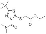 structure of CAS# 112143-82-5, 2-[[5-tert-Butyl-2-(dimethylamino-oxomethyl)-1,2,4-triazol-3-yl]thio]acetic acid ethyl ester;2-[[5-Tert-Butyl-2-(Dimethylamino-Oxomethyl)-1,2,4-Triazol-3-Yl]Thio]Acetic Acid Ethyl Ester;2-[[5-Tert-Butyl-2-(Dimethylcarbamoyl)-1,2,4-Triazol-3-Yl]Thio]Acetic Acid Ethyl Ester;Ethyl 2-[[5-Tert-Butyl-2-(Dimethylcarbamoyl)-1,2,4-Triazol-3-Yl]Sulfanyl]Ethanoate