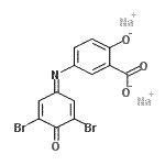 结构式 CAS# 112147-27-0, 二钠5-[(3,5-二溴-4-氧代-2,5-环己二烯-1-亚基)氨基]-2-氧代苯甲酸酯
