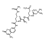 structure of CAS# 113866-20-9, Tert-Butyl N-[(1S)-4-Amino-1-[[(1S)-2-[[(1S)-4-Guanidino-1-[(4-Methyl-2-Oxo-Chromen-7-Yl)Carbamoyl]Butyl]Amino]-1-Methyl-2-Oxo-Ethyl]Carbamoyl]-4-Oxo-Butyl]Carbamate;BOC-GLN-ALA-ARG-7-AMINO-4-METHYLCOUMARIN