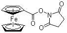 structure of CAS# 115223-09-1, {[(2,5-Dioxo-1-Pyrrolidinyl)Oxy]Carbonyl}Ferrocene;N-Succinimidyl Ferrocenecarboxylate