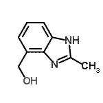structure of CAS# 115577-32-7, (2-Methyl-1H-Benzimidazol-4-Yl)Methanol;(2-methyl-1H-benzo[d]imidazol-4-yl)methanol