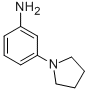 structure of CAS# 115833-93-7, 3-(1-Pyrrolidinyl)-Benzenamine;3-(Pyrrolidin-1-Yl)Aniline 97%;3-PYRROLIDIN-1-YL-PHENYLAMINE;3-PYRROLIDIN-1-YLANILINE