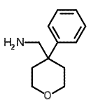 structure of CAS# 116834-97-0, 1-(4-Phenyltetrahydro-2H-Pyran-4-Yl)Methanamine;(4-phenyl-2H-3,4,5,6-tetrahydropyran-4-yl)methylamine;(4-phenyltetrahydro-2H-pyran-4-yl)methanamine;(4-phenyltetrahydro-2H-pyran-4-yl)methylamine