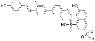 CAS 登录号：117-32-8， (8Z)-8-[[2-甲基-4-[3-甲基-4-[2-(4-氧代-1-环己-2,5-二烯亚基)肼基]苯基]苯基]亚肼基]-7-氧代萘-1,3-二磺酸