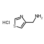 structure of CAS# 117043-86-4, 1-(1,3-Thiazol-4-Yl)Methanamine Hydrochloride (1:1);(thiazol-4-yl)methanamine hydrochloride;4-(Aminomethyl)thiazole Hydrochloride;C-THIAZOL-4-YL-METHYLAMINE HYDROCHLORIDE