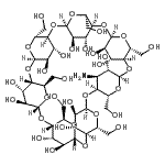 structure of CAS# 117194-77-1, (1S,3R,5R,6S,8S,10R,11S,13R,15R,16S,18R,20R,21S,23R,25R,26S,28R,30R,31S,33R,35R,36R,37R,38R,39R,40R,41R,42R,43R,44R,45R,46R,47R,48S,49S)-48-Amino-5,10,15,20,25,30,35-Heptakis(Hydroxymethyl)-2,4,7,9,12 ,14,17,19,22,24,27,29,32,34-Tetradecaoxaoctacyclo[31.2.2.2<Sup>3,6</Sup>.2<Sup>8,11</Sup>.2<Sup>13,16</Sup>.2<Sup>18,21</Sup>.2<Sup>23,26</Sup>.2<Sup>28,31</Sup>]Nonatetracontane-36,37,38,39,40,41,42,43,44,45,46,47,49-Tridecol;3A-Amino-3A-deoxy-(2AS,3AS)-β-cyclodextrin Hydrate
