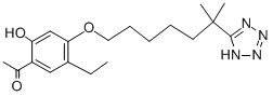 结构式 CAS# 117690-79-6, 1-[5-乙基-2-羟基-4-[[6-甲基-6-(2H-四唑-5-基)庚基]氧基]苯基]-乙酮