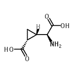结构式 CAS# 117857-95-1, (1R,2S)-2-[氨基(羧基)甲基]环丙烷羧酸
