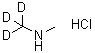 structure of CAS# 120033-84-3, N-Methyl(<Sup>2</Sup>H<Sub>3</Sub>)Methanamine Hydrochloride (1:1);Dimethyl-1,1,1-d3-amine • HCl;Dimethyl-1,1,1-d3-amine hydrochloride;486531_ALDRICH