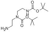 structure of CAS# 120131-72-8, N-(2-Aminoethyl)-N-[2-[[(1,1-Dimethylethoxy)Carbonyl]Amino]Ethyl]-Carbamic Acid 1,1-Dimethylethyl Ester;1,4-BIS-BOC-1,4,7-TRIAZAHEPTANE
