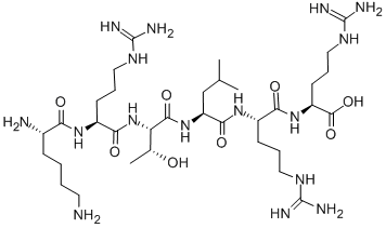 结构式 CAS# 121284-21-7, L-赖氨酰-L-精氨酰-L-苏氨酰-L-亮氨酰-L-精氨酰-L-精氨酸