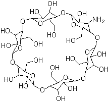 结构式 CAS# 121916-94-7, (2aS,3aS)-3a-氨基-3a-脱氧-alpha-环糊精