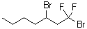 structure of CAS# 122093-60-1, 1,3-Dibromo-1,1-Difluoroheptane;1,3-bis(bromanyl)-1,1-bis(fluoranyl)heptane;Dibromodifluoroheptane;MFCD00155739