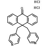 结构式 CAS# 122955-42-4, 10,10-二(4-吡啶基甲基)-9(10H)-蒽酮二盐酸盐