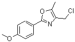 structure of CAS# 122994-69-8, 4-(Chloromethyl)-2-(4-Methoxyphenyl)-5-Methyl-1,3-Oxazole;4-(Chloromethyl)-2-(4-methoxyphenyl)-5-;4-(Chloromethyl)-2-(4-methoxyphenyl)-5-methyloxazole;4-Chloromethyl-2-(4-methoxy-phenyl)-5-methyl-oxazole