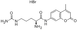 structure of CAS# 123314-39-6, (S)-2-Amino-5-[(Aminocarbonyl)Amino]-N-(4-Methyl-2-Oxo-2H-1-Benzopyran-7-Yl)-Pentanamide Hydrobromide;L-CITRULLINE 4-METHYL-7-COUMARINYLAMIDE HYDROBROMIDE;L-CITRULLINE 4-METHYLUMBELLIFERYLAMIDE HYDROBROMIDE;L-CITRULLINE 7-AMIDO-4-METHYLCOUMARIN HYDROBROMIDE