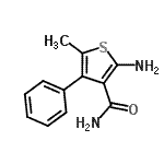 structure of CAS# 128118-34-3, 2-Amino-5-Methyl-4-Phenyl-3-Thiophenecarboxamide;2-amino-5-methyl-4-phenyl-3-thiophenecarboxamide;2-amino-5-methyl-4-phenylthiophene-3-carboxamide;AG-205/12084124