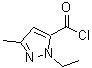 structure of CAS# 128249-59-2, 1-Ethyl-3-Methyl-1H-Pyrazole-5-Carbonyl Chloride;1-ETHYL-3-METHYL-1H-PYRAZOLE-5-CARBONYLCHLORIDE;1-Ethyl-3-Methylpyrazole-5-Carbonyl Chloride;5-(Chloro<wbr>carbonyl)<wbr>-1-ethyl-<wbr>3-methyl-<wbr>1H-pyrazo<wbr>le, 5-(Ch<wbr>loroformy<wbr>l)-1-ethy<wbr>l-3-methy<wbr>l-1H-pyra<wbr>zole