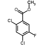 structure of CAS# 128800-56-6, Methyl 2,4-Dichloro-5-Fluorobenzoate;388491_ALDRICH;ZINC00056856