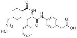 structure of CAS# 128837-71-8, 2-[4-[[(2S)-2-[[4-(Aminomethyl)Cyclohexanecarbonyl]Amino]-3-Phenylpropanoyl]Amino]Phenyl]Acetic Acid Hydrochloride;2-[4-[[(2S)-2-[[4-(Aminomethyl)Cyclohexanecarbonyl]Amino]-3-Phenyl-Propanoyl]Amino]Phenyl]Acetic Acid Hydrochloride;2-[4-[[(2S)-2-[[[4-(Aminomethyl)Cyclohexyl]-Oxomethyl]Amino]-1-Oxo-3-Phenylpropyl]Amino]Phenyl]Acetic Acid Hydrochloride;2-[4-[[(2S)-2-[[4-(Aminomethyl)Cyclohexyl]Carbonylamino]-3-Phenyl-Propanoyl]Amino]Phenyl]Ethanoic Acid Hydrochloride