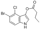 structure of CAS# 129541-43-1, (5-Bromo-4-Chloro-1H-Indol-3-Yl) Butanoate;Butanoic Acid (5-Bromo-4-Chloro-1H-Indol-3-Yl) Ester;Butyric Acid (5-Bromo-4-Chloro-1H-Indol-3-Yl) Ester;Zinc00057229