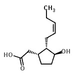 结构式 CAS# 131488-83-0, {(1R,2S,3S)-3-羟基-2-[(2Z)-2-戊烯-1-基]环戊基}乙酸