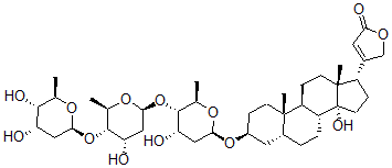 CAS#: 1339-93-1， 4-[(3S,5R,8R,9S,10S,13R,14S,17S)-3-[(2R,4S,5S,6R)-5-[(2S,4S,5S,6R)-5-[(2S,4S,5S,6R)-4,5-Dihydroxy-6-Methyloxan-2-Yl]Oxy-4-Hydroxy-6-Methyloxan-2-Yl]Oxy-4-Hydroxy-6-Methyloxan-2-Yl]Oxy-14-Hydroxy-10,13-Dimethyl-1,2,3,4,5,6,7,8,9,11,12,15,16,17-Tetradecahydrocyclopenta[a]Phenanthren-17-Yl]-5H-Furan-2-One