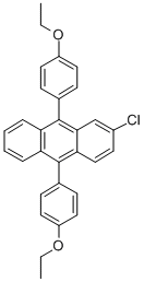 structure of CAS# 135965-21-8, 9,10-Bis(4-Ethoxyphenyl)-2-Chloroanthracene;9,10-BIS(4-ETHOXYPHENYL)-2-CHLOROANTHRACENE;9,10-Bis(4-Ethoxyphenyl)-2-Chloroantracene