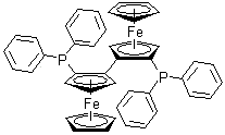 结构式 CAS# 136274-57-2, (R,R'')-2,2''-二(二苯基膦基)-1,1''-联二茂铁