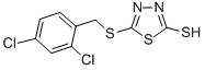 structure of CAS# 136384-19-5, 5-(2,4-Dichlorobenzylthio)-2-Mercapto-1,3,4-Thiadiazole;5-(2,4-DICHLOROBENZYLTHIO)-2-MERCAPTO-1,3,4-THIADIAZOLE;5-(2,4-Dichlorobenzylthio)-2-Mercapto-1,3,4-