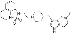 CAS#: 136701-68-3， 1-(2-(4-((5-Fluoro-1H-Indol-3-Yl)Methyl)-1-Piperidinyl)Ethyl)-5,6-Dihydro-1H,4H-1,2,5-Thiadiazolo(4,3,2-ij)Quinoline 2,2-Dioxide