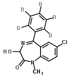 structure of CAS# 136765-51-0, 7-Chloro-3-Hydroxy-1-Methyl-5-(2,3,4,5,6-Pentadeuteriophenyl)-3H-1,4-Benzodiazepin-2-One;2H-1,4-Benzodiazepin-2-one, 7-chloro-1,3-dihydro-3-hydroxy-1-methyl-5-(phenyl-d<sub>5</sub>)-;7-Chlor-3-hydroxy-1-methyl-5-(<sup>2</sup>H<sub>5</sub>)phenyl-1,3-dihyd<wbr>ro-2H-1,4<wbr>-benzodia<wbr>zepin-2-on;7-Chloro-3-hydroxy-1-methyl-5-(<sup>2</sup>H<sub>5</sub>)phenyl-1,3-dihy<wbr>dro-2H-1,<wbr>4-benzodi<wbr>azepin-2-<wbr>one