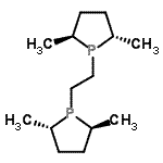 structure of CAS# 136779-26-5, (2S,5S,2'S,5'S)-1,1'-(1,2-Ethanediyl)Bis(2,5-Dimethylphospholane);(−)-1,2-Bis((2S,5S)-2,5-dimethylphospholano)ethane;(-)-1,2-Bis[(2S,5S)-2,5-dimethylphospholano]ethane;(2S,5S)-1<wbr>-[2-((2S,<wbr>5S)-2,5-d<wbr>imethylph<wbr>ospholany<wbr>l)ethyl]-<wbr>2,5-dimet<wbr>hylphosph<wbr>olane